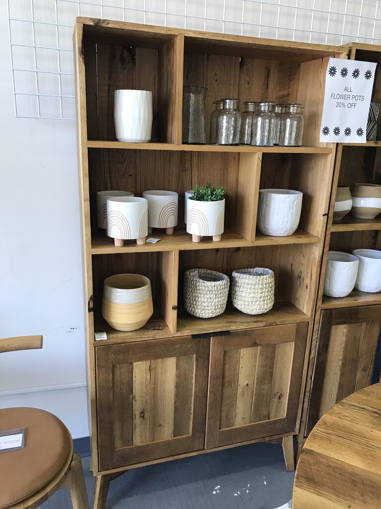 Amish MCM Cabinet w/Asymmetrical Shelves - Natural Poly