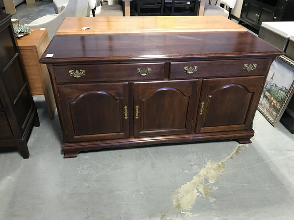 Dark Wood Console w/ Gold Handles