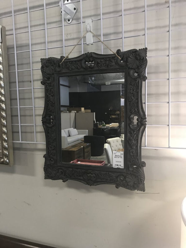 Dark Ornate Framed Mirror (16" x 19")