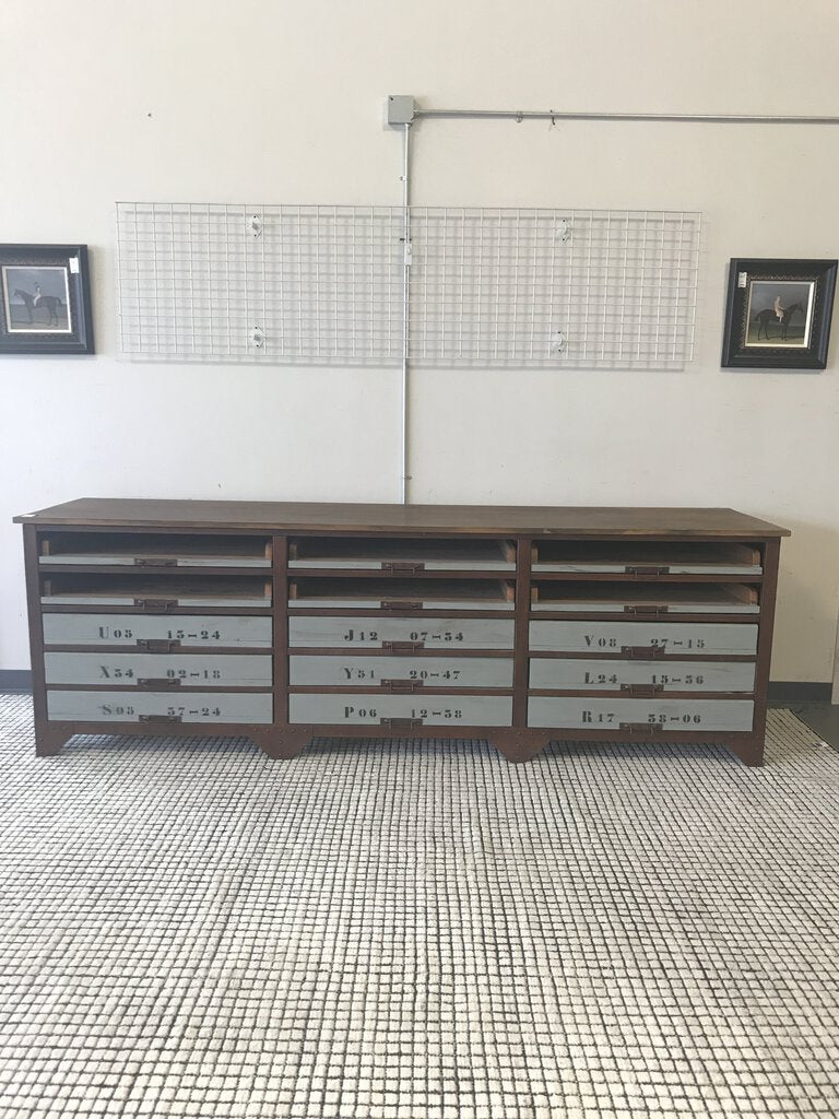 Large 110" 9 Drawer Industrial Console