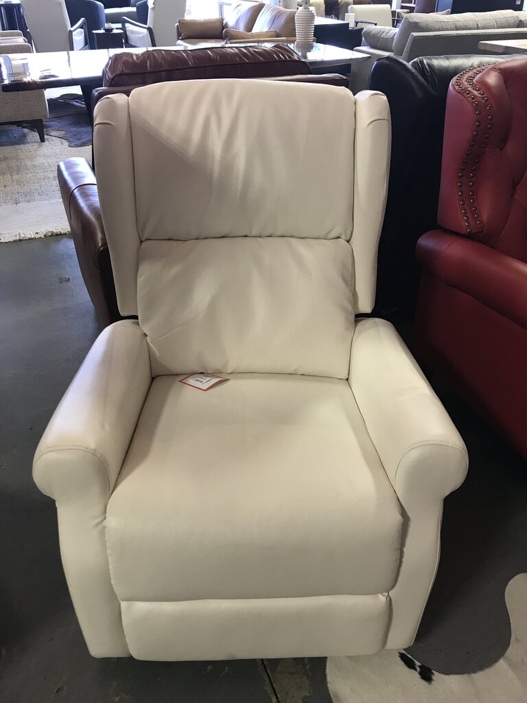 Azil Faux Leather Manual Swivel Recliner-Ivory