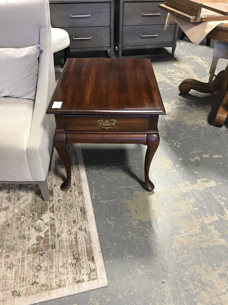 Cherry Stained Queen Anne End Table, AS-IS, Scratches