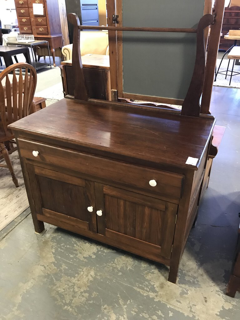 Dark Wood Cabinet / Washstand