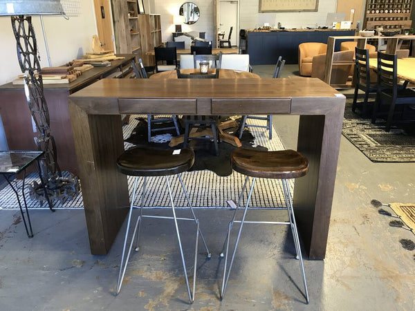 Dark Stained Standing Desk - 60" long x 24" deep x 42.5" high