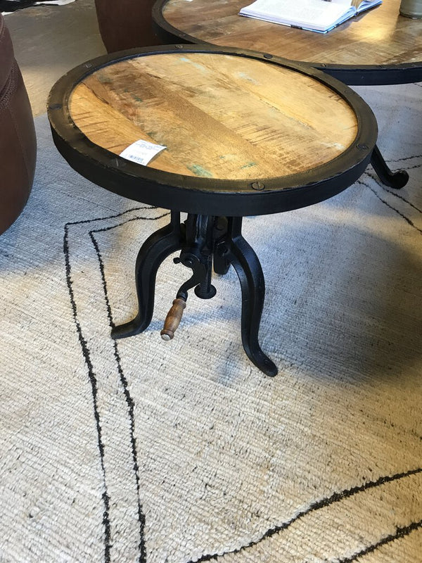 Adjustable Industrial End Table