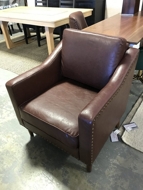 Bonita Vegan Leather Armchair - Brown