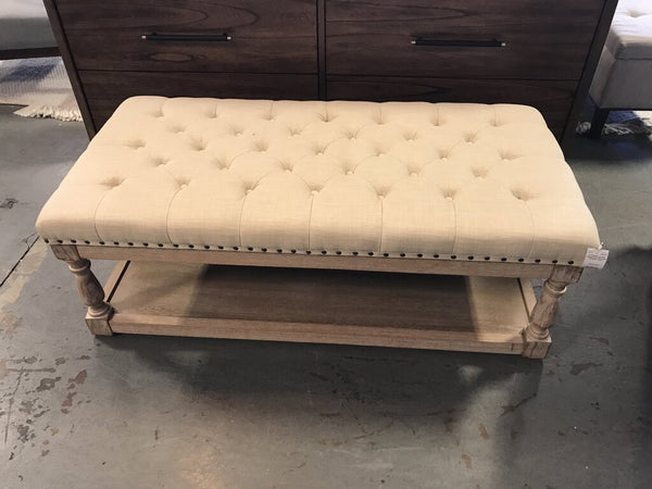 Jordan Upholstered Storage Ottoman- Linen