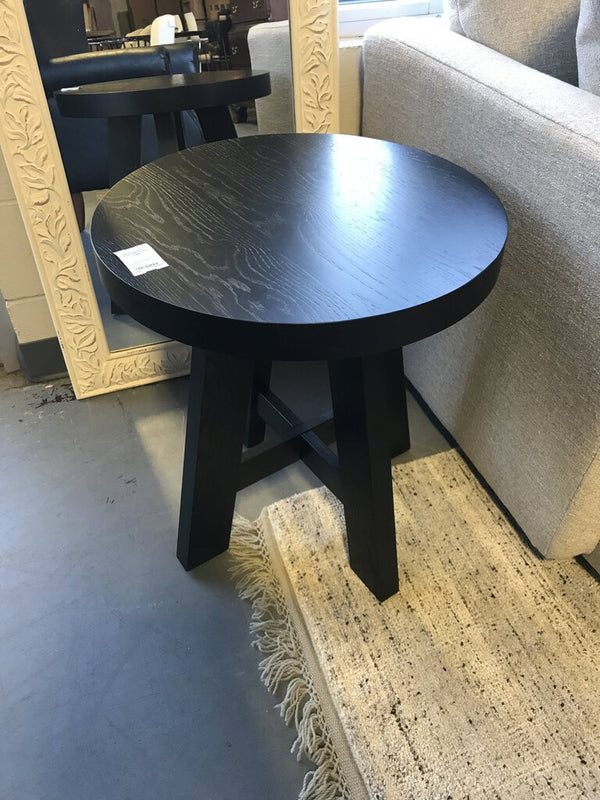 Round Black End Table