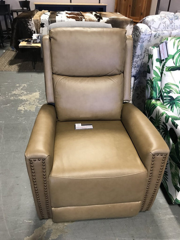 Hilario 30.31''Wide Genuine Leather Swivel Rocker Recliner-TAUPE