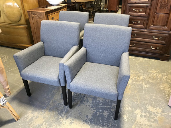 Set of 4 Grey Upholstered Dining Chairs