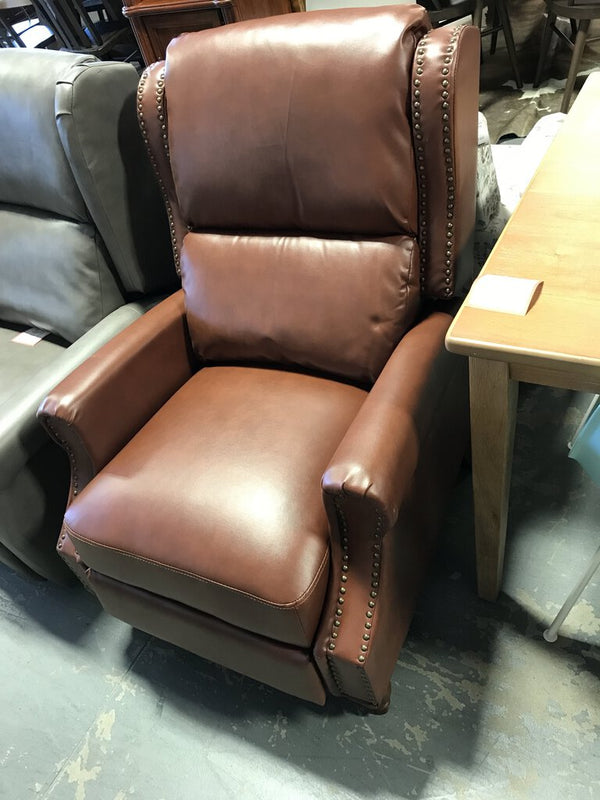 Theresa Genuine Leather Recliner-Brown