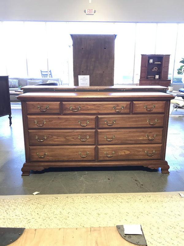 Medium Stain 7 Drawer Dresser