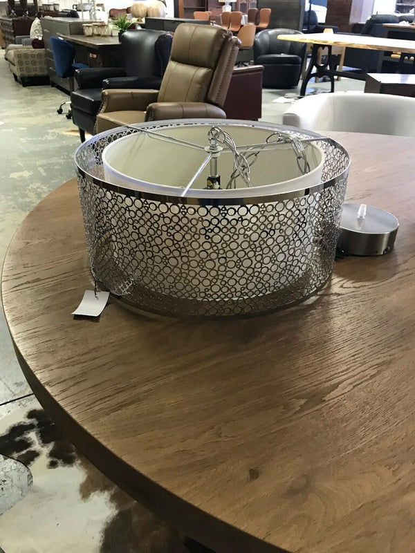 Silver Drum Light Fixture