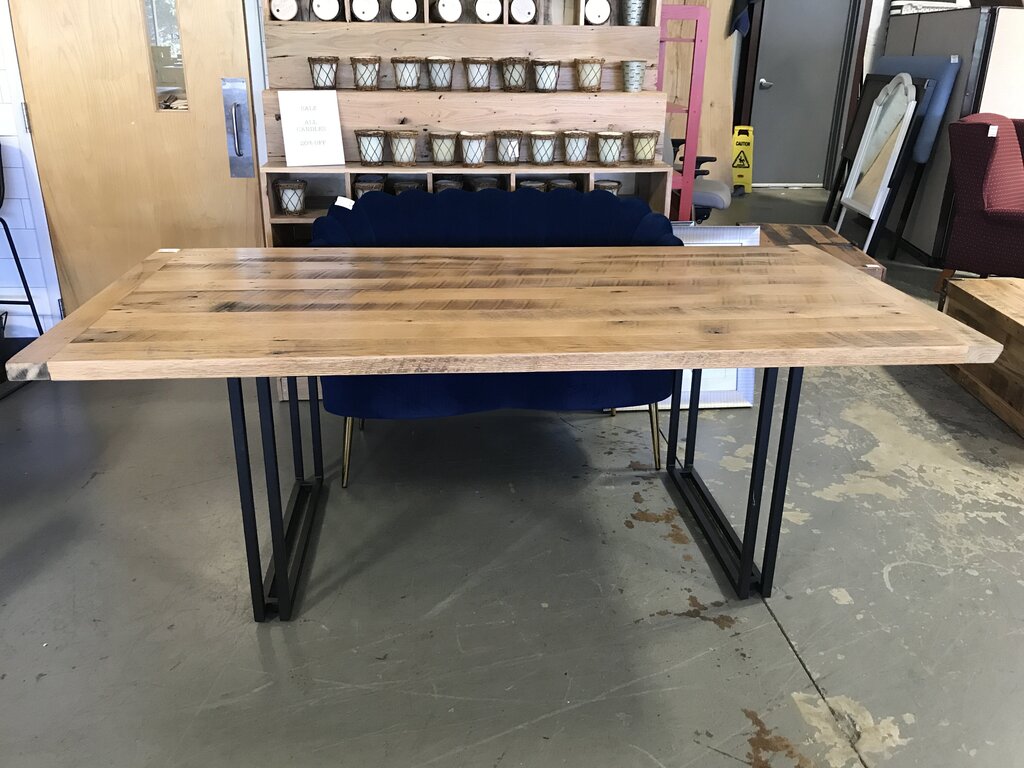 Amish Reclaimed Wood Contemporary Dining Table 83.25"(L) x 40.25"(W)
