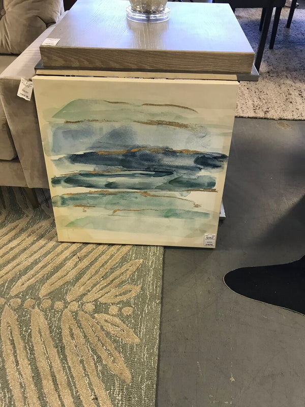Blue & Green Abstract on Canvas