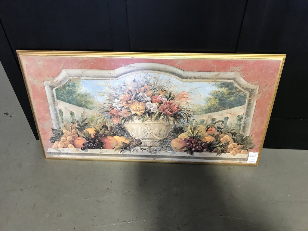 Floral Print with Fruit on Board (39.5" x 21")