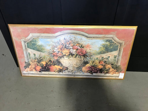Floral Print with Fruit on Board (39.5" x 21")