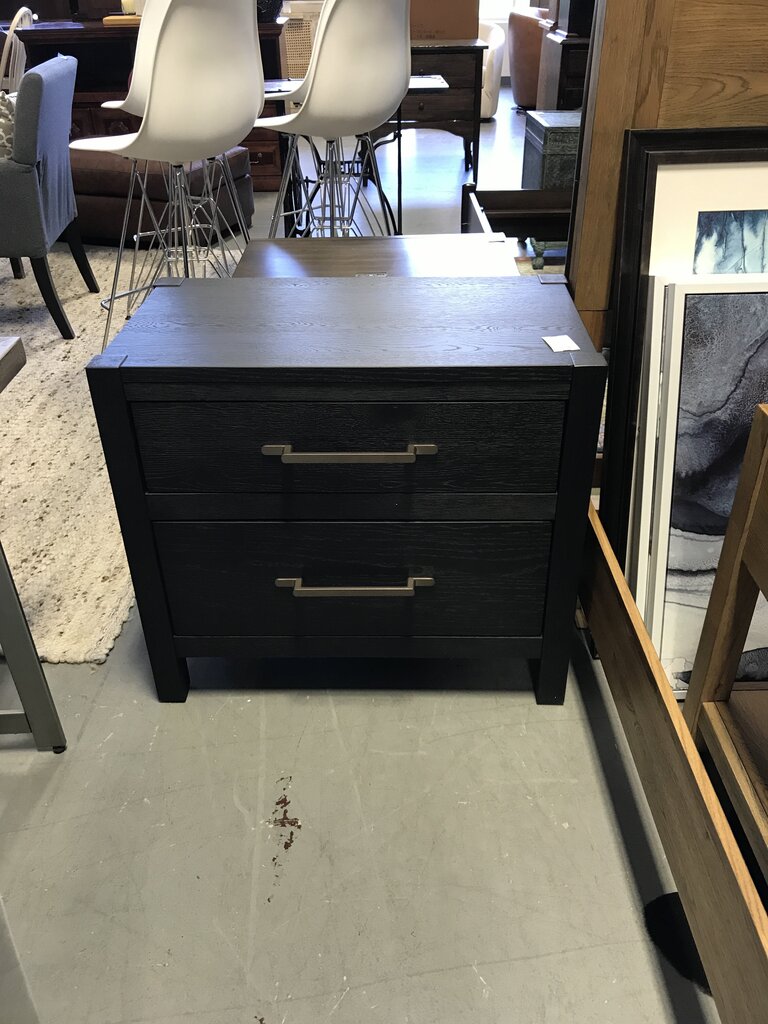 Boho Black Nightstand