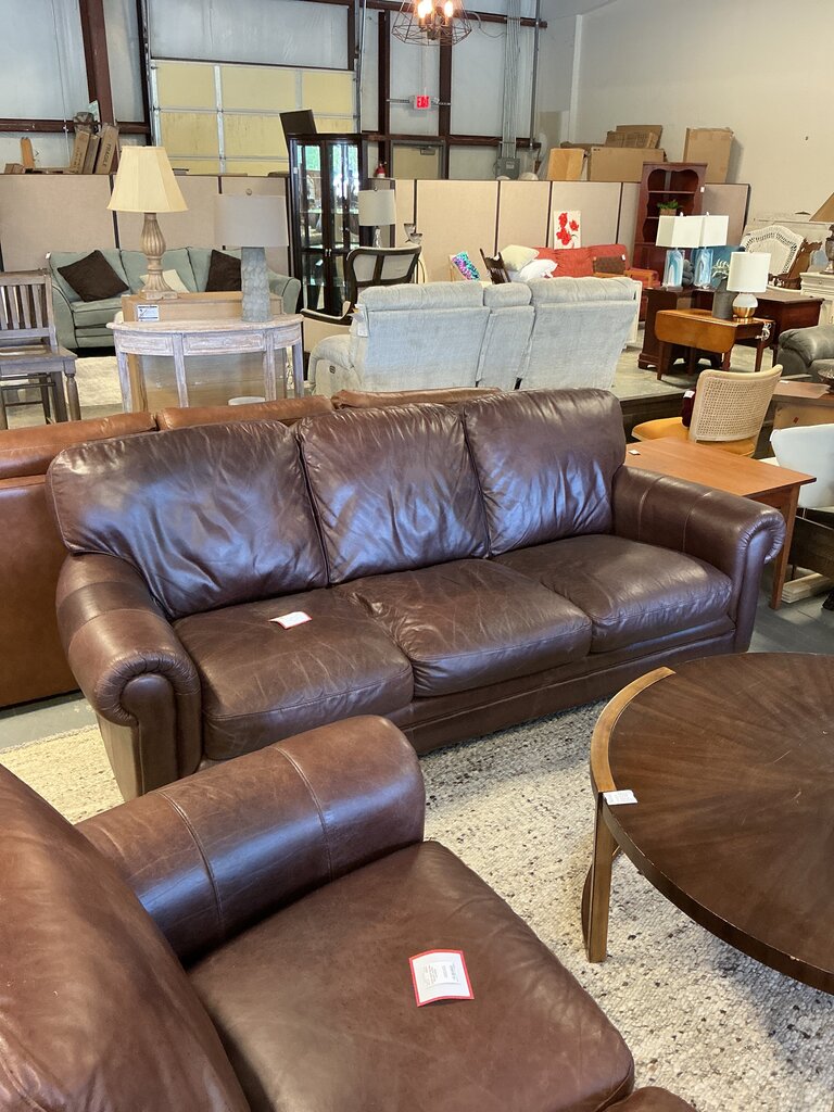 Sprintz Brown Leather Sofa