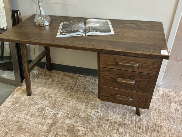 Amish Modern 3 Drawer Desk Wood- Dark Walnut Stain- 54"