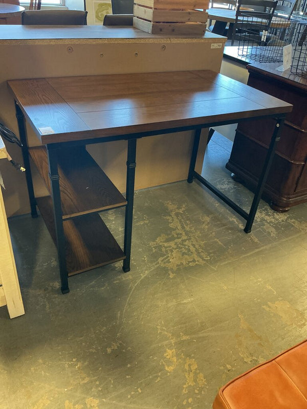 Wood/Metal Desk With Two Shelves