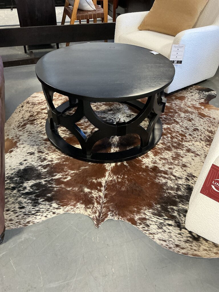 Nadeau Black Lacquer Round Coffee Table (as-is)