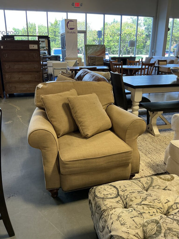 Beige Upholstered Armchair