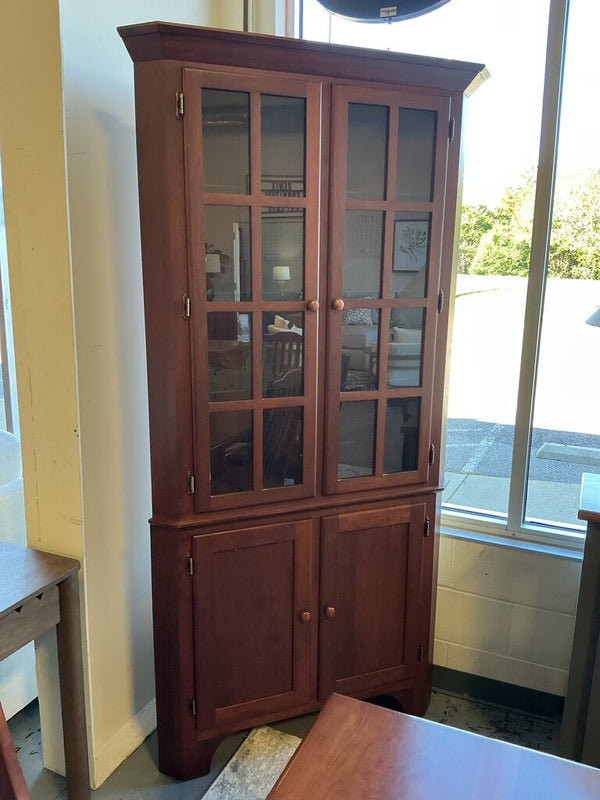 Amish Cherry Corner Cabinet