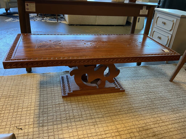 Carved Wood Coffee Table
