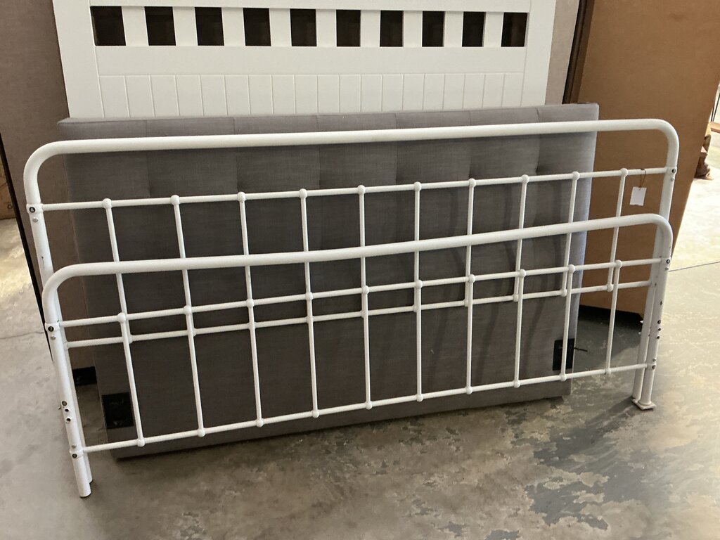 White Metal King Bed