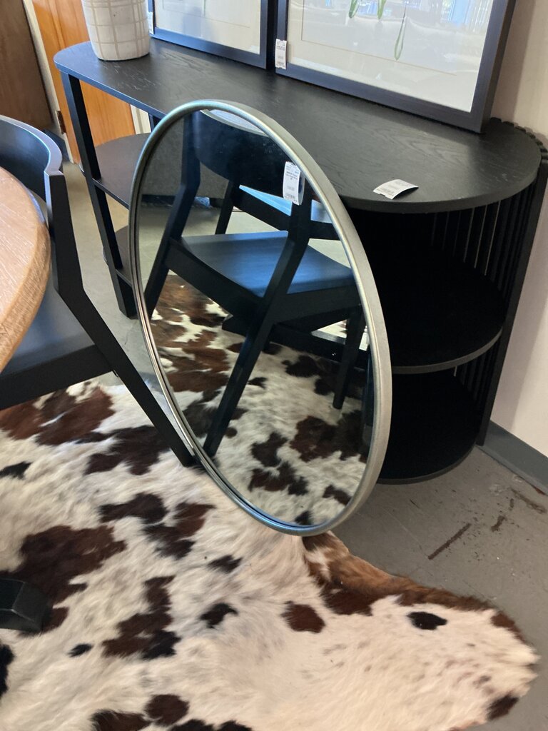 Pewter Tone Round Mirror 36"