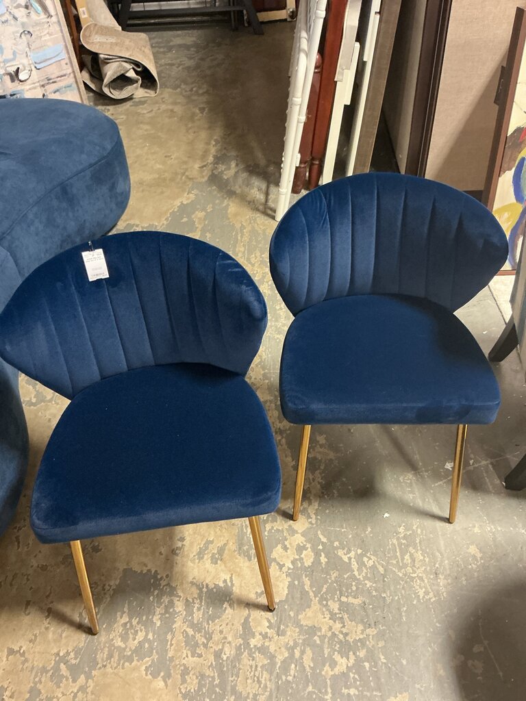 Milia Side Chair Set of 2 -Navy