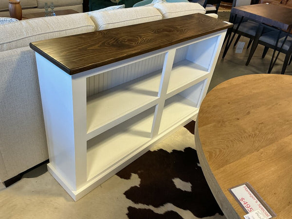 5' White Bookcase Dark Stain Top