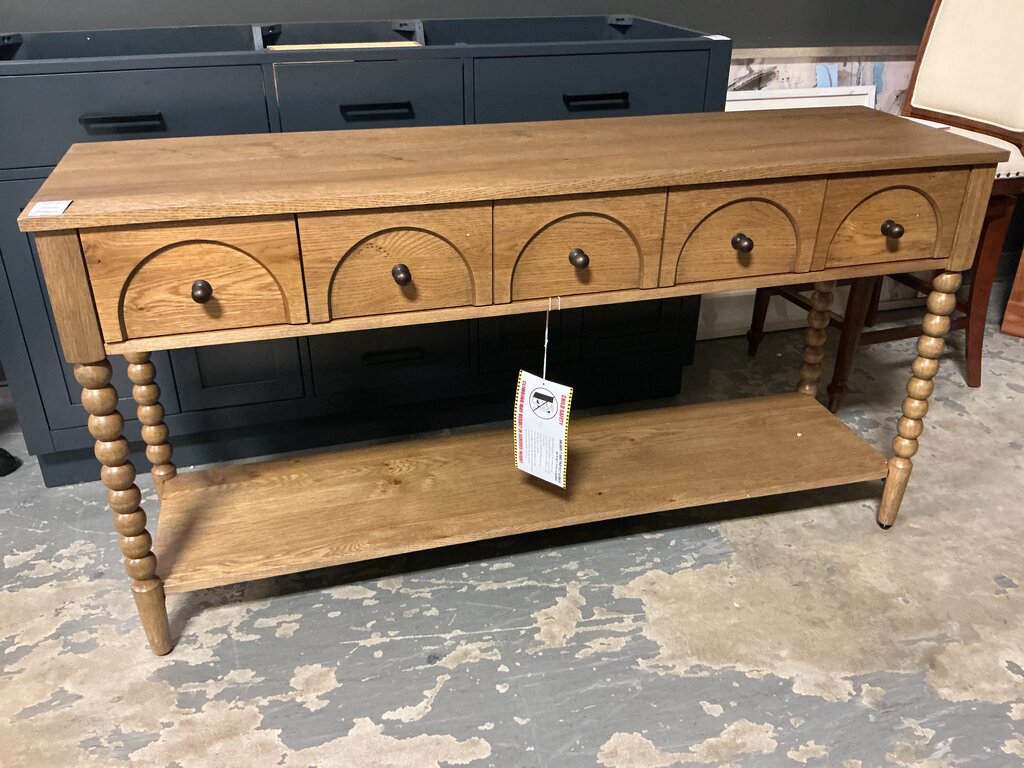 Turned Leg Sofa Table- Prairie Oak