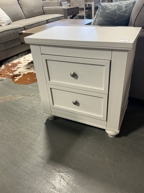 White 2 Drawer Nightstand