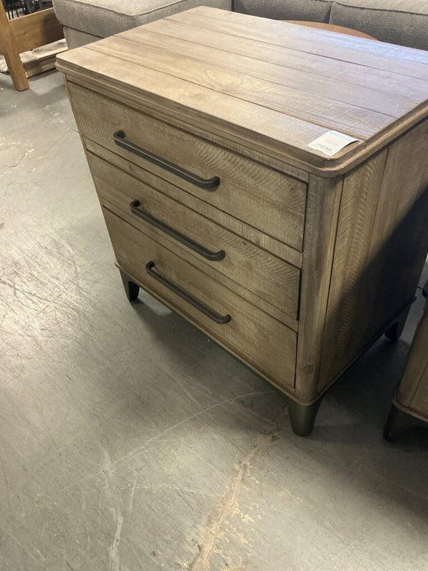 Grey Nightstand 3 Drawer