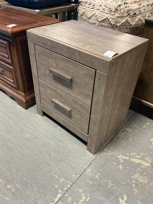 Grey Nightstand with Silver Pulls