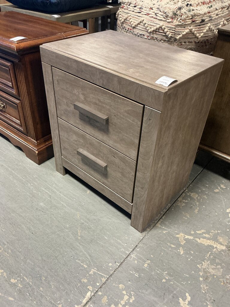 Grey Nightstand with Silver Pulls