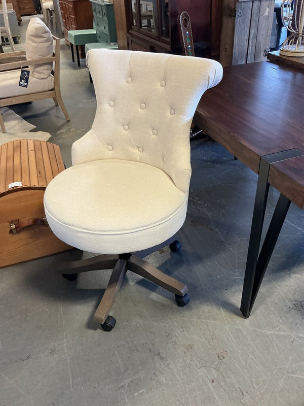 Upholstered Desk Chair- Ivory