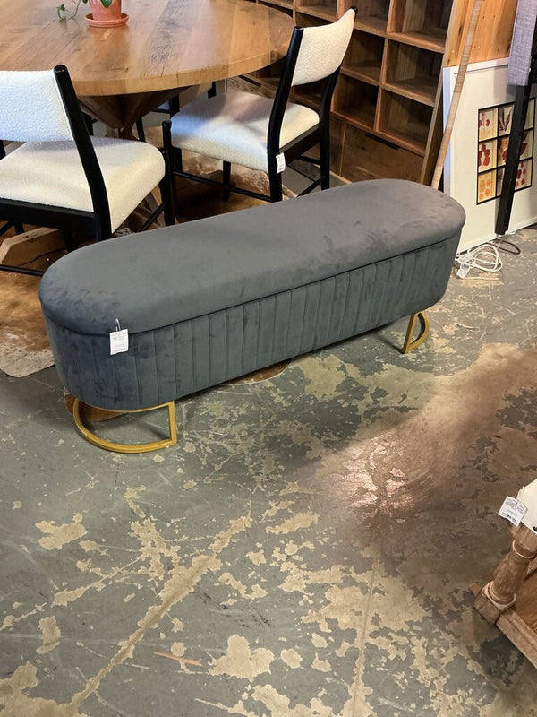 Paula 51" Wide Storage Bench-Grey