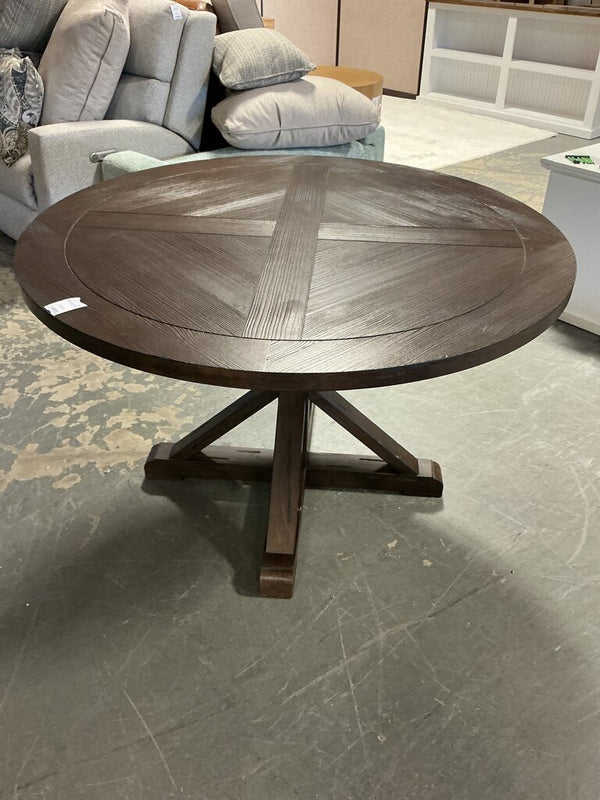 Round Dark Wood Dining Table
