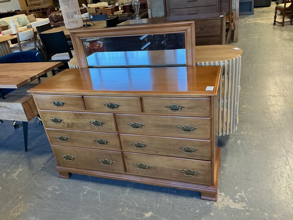 Light Wood Dresser with Mirror