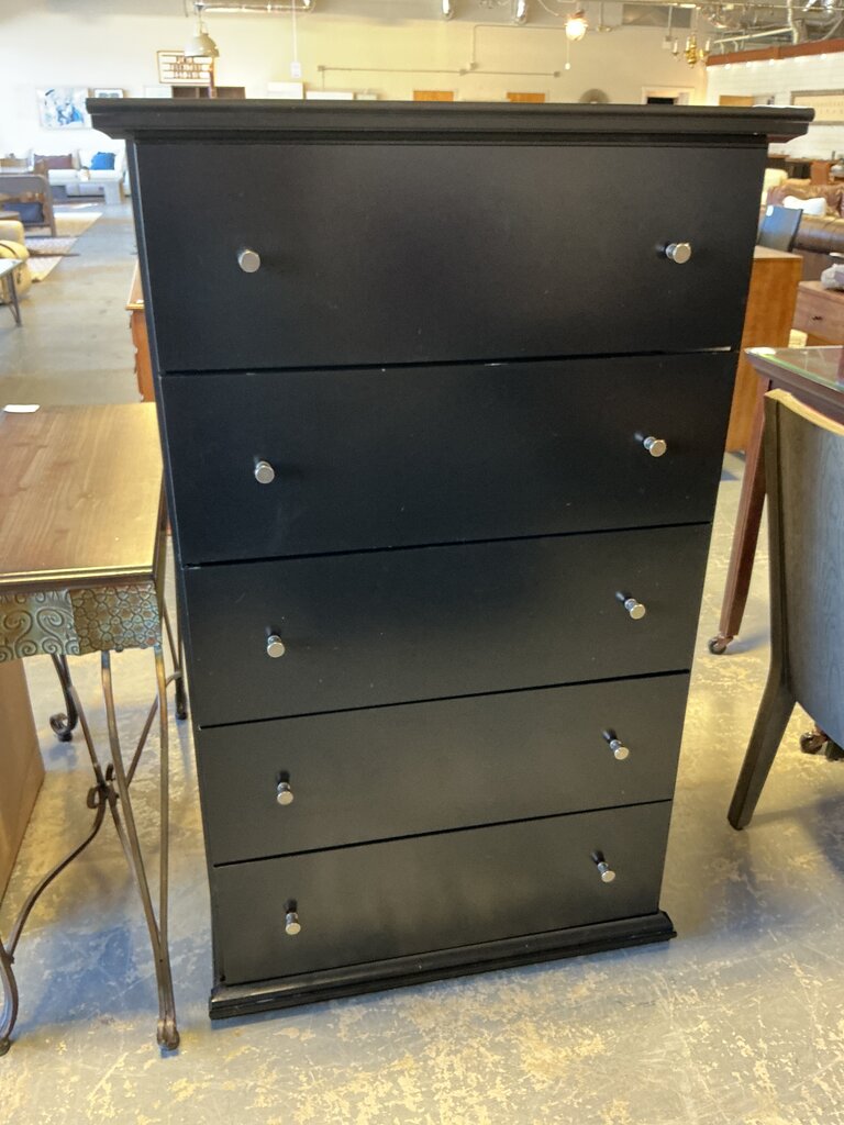 Black 5 Drawer Chest