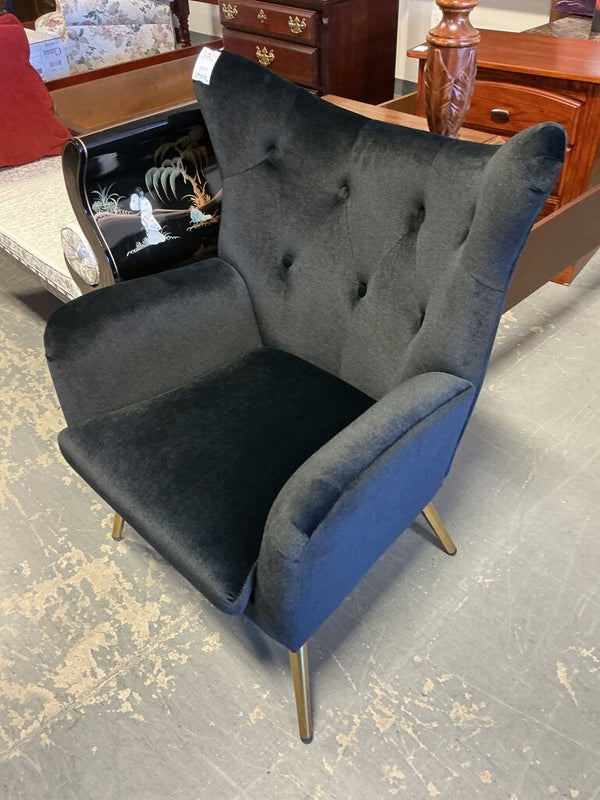 Black Velvet Armchair