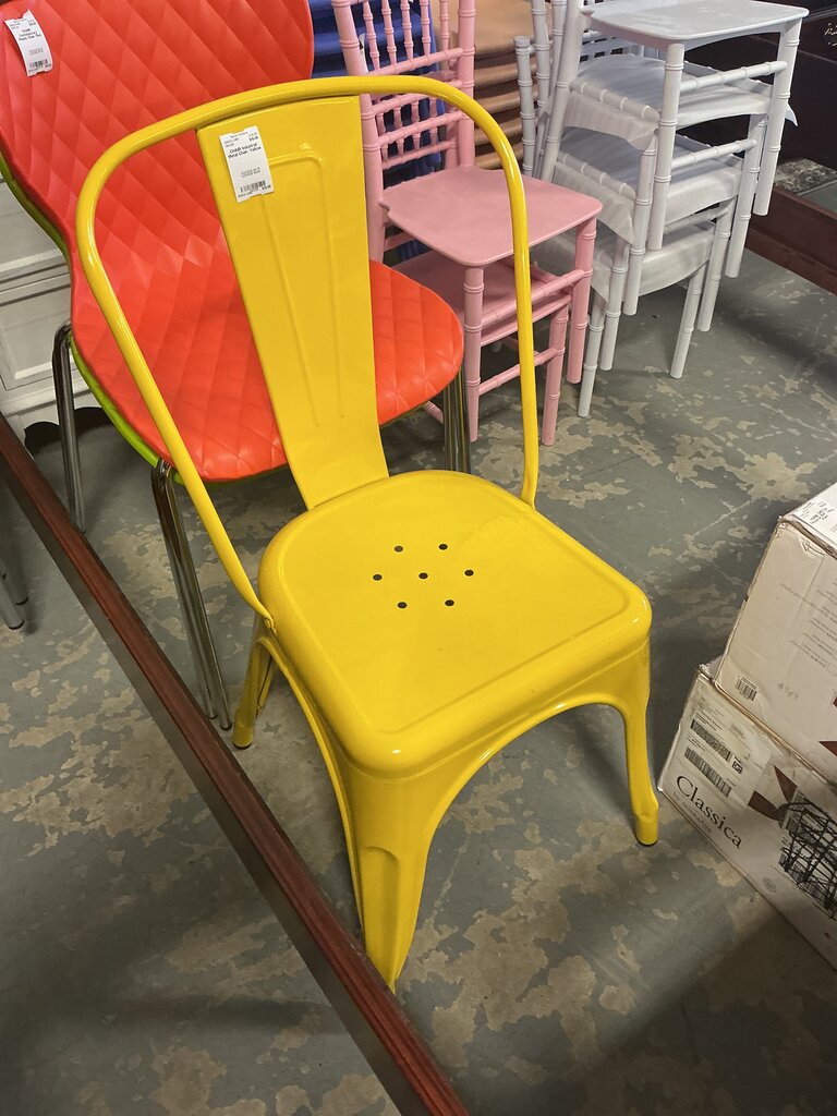 Industrial Metal Chair- Yellow