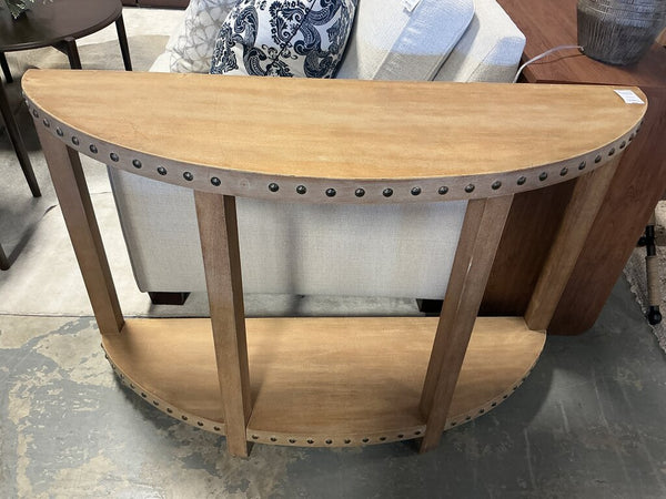 Demi Lune Accent Table with Nailhead