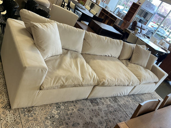 Posh Porcelain Performance Fabric Modular Sectional (as-is, fabric issues)
