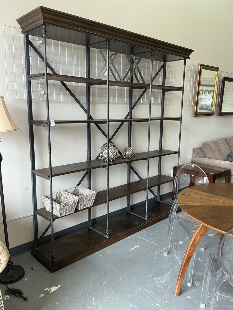 Wood & Metal Bookcase 87"(H) x 82.5"(W) x 16"(D)