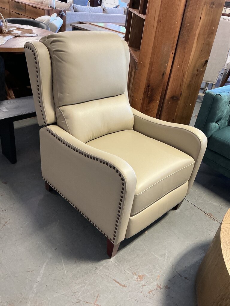 Hyde Genuine Leather Recliner - BEIGE
