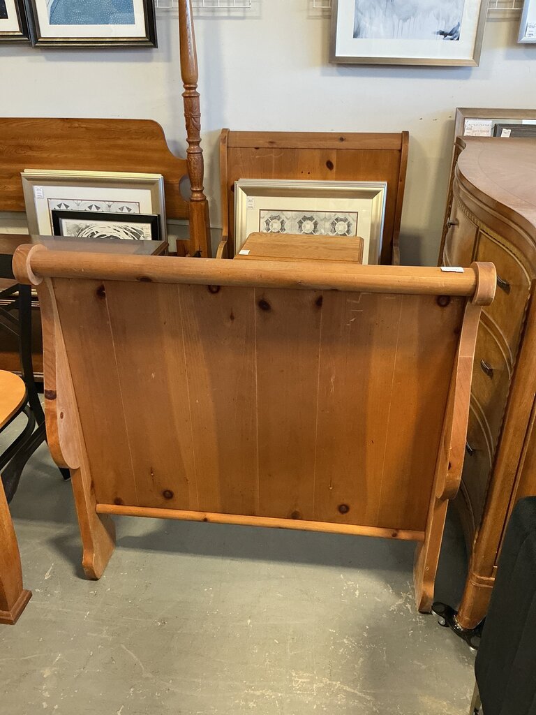 Vintage Pine Sleigh Bed- Twin Size